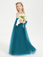 Glamorous Junior Bridesmaid Dresses Sequined Top Ink Blue