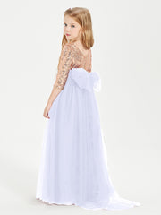 Glamorous Junior Bridesmaid Dresses Sequined Top Lavender