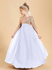 Glamorous Junior Bridesmaid Dresses Sequined Top Lavender