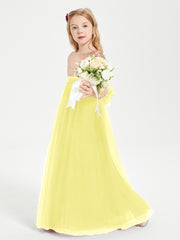 Glamorous Junior Bridesmaid Dresses Sequined Top Lemon