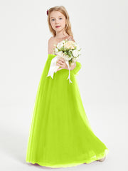 Glamorous Junior Bridesmaid Dresses Sequined Top Lime Green