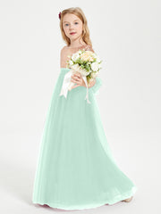 Glamorous Junior Bridesmaid Dresses Sequined Top Mint Green