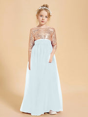 Glamorous Junior Bridesmaid Dresses Sequined Top Mist