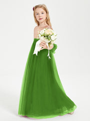 Glamorous Junior Bridesmaid Dresses Sequined Top Moss