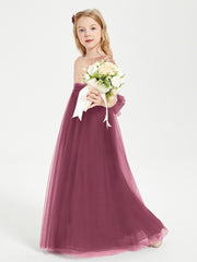 Glamorous Junior Bridesmaid Dresses Sequined Top Mulberry