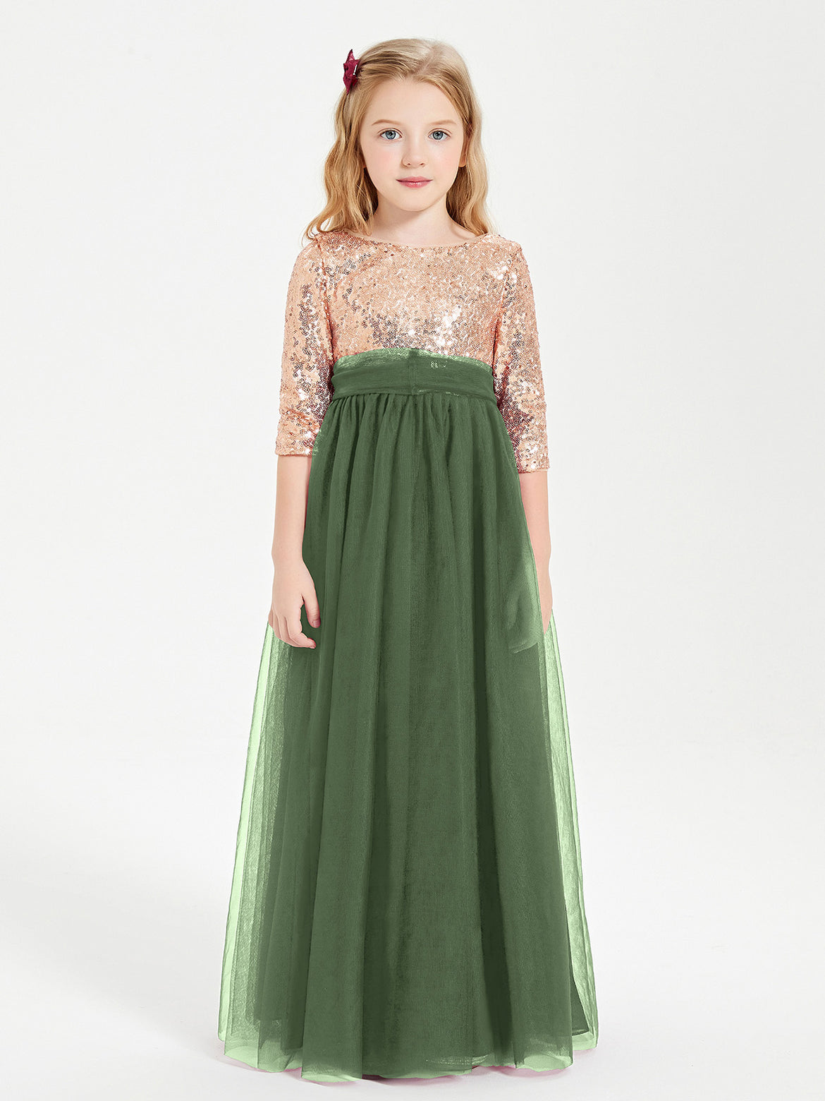 Olive Green Junior Bridesmaid Dresses BABARONI Olive Green Junior Bridesmaid Dresses BABARONI