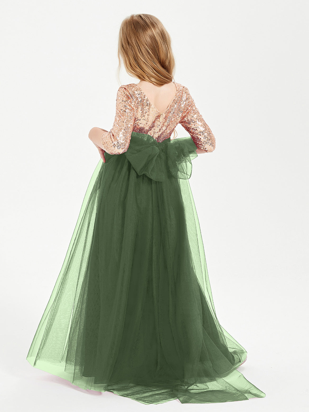 Olive Green Junior Bridesmaid Dresses  BABARONI