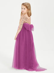 Glamorous Junior Bridesmaid Dresses Sequined Top Orchid