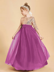 Glamorous Junior Bridesmaid Dresses Sequined Top Orchid