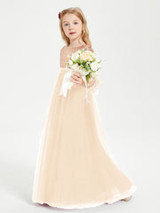 Glamorous Junior Bridesmaid Dresses Sequined Top Peach