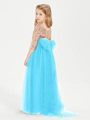 Glamorous Junior Bridesmaid Dresses Sequined Top Pool