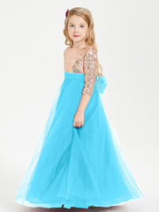 Glamorous Junior Bridesmaid Dresses Sequined Top Pool