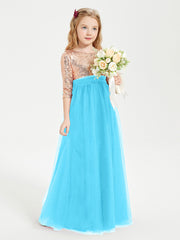 Glamorous Junior Bridesmaid Dresses Sequined Top Pool