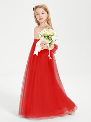 Glamorous Junior Bridesmaid Dresses Sequined Top Red