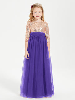 Glamorous Junior Bridesmaid Dresses Sequined Top Regency