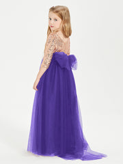Glamorous Junior Bridesmaid Dresses Sequined Top Regency