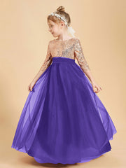 Glamorous Junior Bridesmaid Dresses Sequined Top Regency