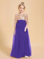Glamorous Junior Bridesmaid Dresses Sequined Top Regency