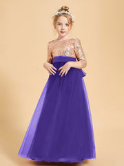 Glamorous Junior Bridesmaid Dresses Sequined Top Regency