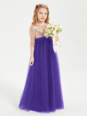 Glamorous Junior Bridesmaid Dresses Sequined Top Regency
