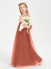 Glamorous Junior Bridesmaid Dresses Sequined Top Rust