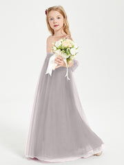 Glamorous Junior Bridesmaid Dresses Sequined Top Silver
