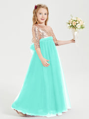 Glamorous Junior Bridesmaid Dresses Sequined Top Spa