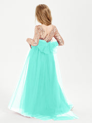 Glamorous Junior Bridesmaid Dresses Sequined Top Spa