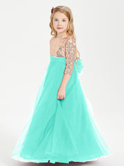 Glamorous Junior Bridesmaid Dresses Sequined Top Spa