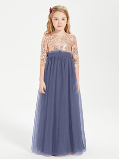 Glamorous Junior Bridesmaid Dresses Sequined Top Stormy