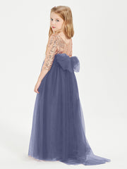 Glamorous Junior Bridesmaid Dresses Sequined Top Stormy