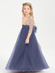 Glamorous Junior Bridesmaid Dresses Sequined Top Stormy