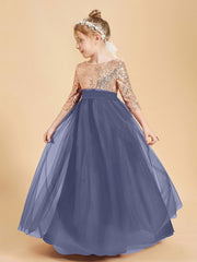 Glamorous Junior Bridesmaid Dresses Sequined Top Stormy