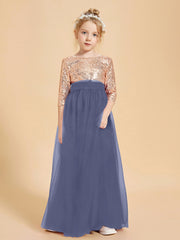 Glamorous Junior Bridesmaid Dresses Sequined Top Stormy