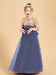 Glamorous Junior Bridesmaid Dresses Sequined Top Stormy