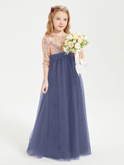 Glamorous Junior Bridesmaid Dresses Sequined Top Stormy