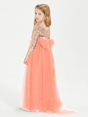 Glamorous Junior Bridesmaid Dresses Sequined Top Sunset