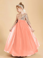 Glamorous Junior Bridesmaid Dresses Sequined Top Sunset