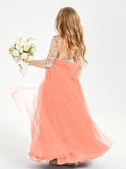 Glamorous Junior Bridesmaid Dresses Sequined Top Sunset