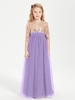 Glamorous Junior Bridesmaid Dresses Sequined Top Tahiti