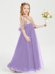 Glamorous Junior Bridesmaid Dresses Sequined Top Tahiti