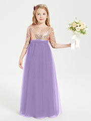 Glamorous Junior Bridesmaid Dresses Sequined Top Tahiti