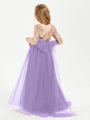 Glamorous Junior Bridesmaid Dresses Sequined Top Tahiti