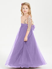 Glamorous Junior Bridesmaid Dresses Sequined Top Tahiti