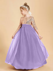 Glamorous Junior Bridesmaid Dresses Sequined Top Tahiti