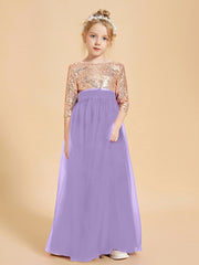Glamorous Junior Bridesmaid Dresses Sequined Top Tahiti