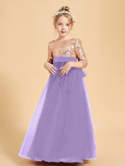 Glamorous Junior Bridesmaid Dresses Sequined Top Tahiti