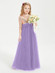 Glamorous Junior Bridesmaid Dresses Sequined Top Tahiti
