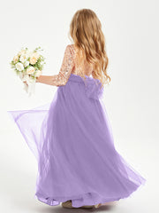 Glamorous Junior Bridesmaid Dresses Sequined Top Tahiti
