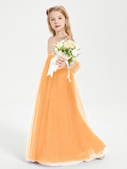 Glamorous Junior Bridesmaid Dresses Sequined Top Tangerine